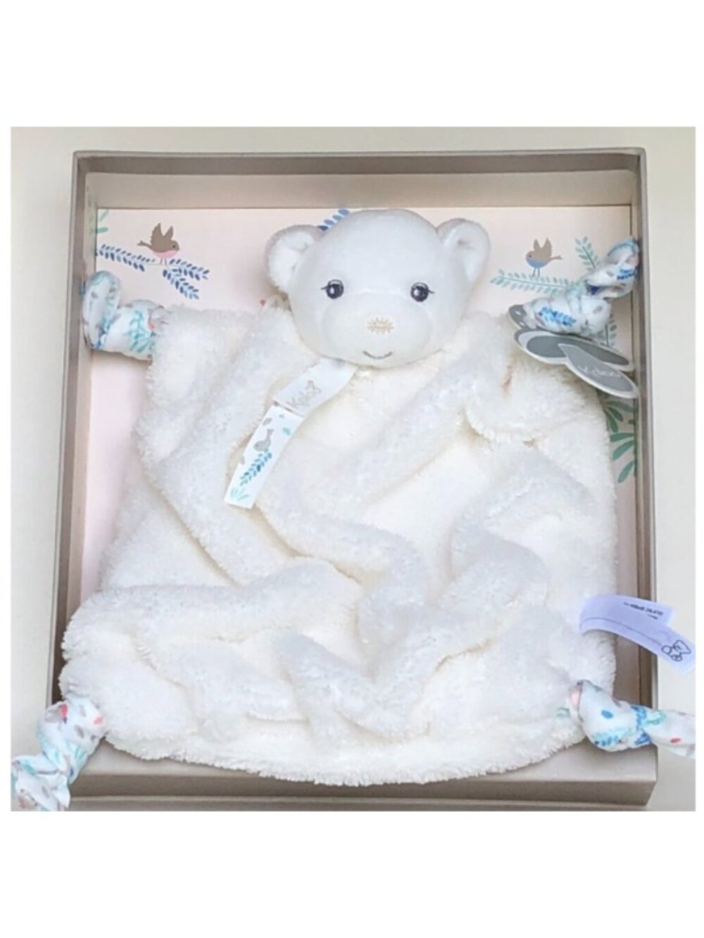 Kaloo Ivory Bear  Doudou /Lovey/Security blanket for  Baby 0+ w/New In Gift Box